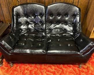 Leather settee
