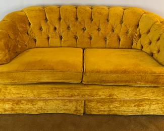 Vintage gold velvet settee