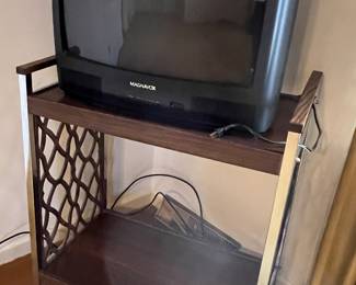 Older TV with metal cart