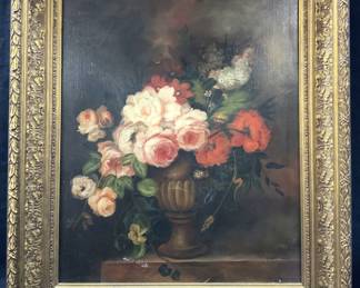 Arder Luca Signed Roses Still Life Oil Painting
