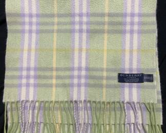 Burberry LONDON Cashmere Green/Lilac Scarf
