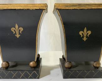 Vintage Pair Toleware Vases Vessels
