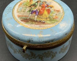 Vintage Porcelain Transferware Trinket Box
