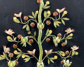 Antique Painted Toleware Wall Decor XL,France, 3ft
