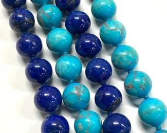 Howlite, Lapis Lazuli Beaded Gem Necklaces, 2
