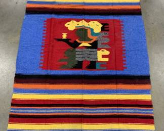 Vintage Handmade Navajo Style Wool Area Rug
