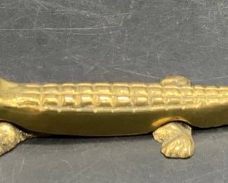 Vintage Brass Crocodile / Alligator Nutcracker
