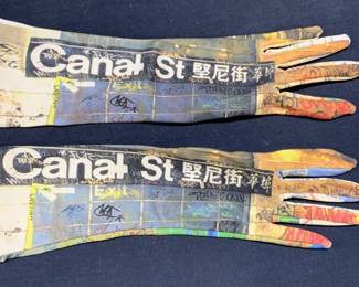 New York City Subway Graphic Print Gloves
