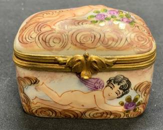 Capodimonte Porcelain Cherub Trinket Box
