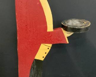 Retro Wooden Silent Butler Folk Art Stand, 3 FT
