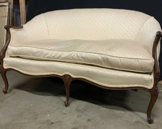 Vintage French Upholstered Settee Loveseat
