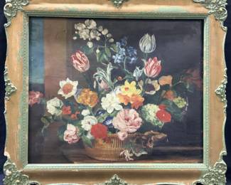 Antq Floral Bouquet Oil Painting On Canvas
