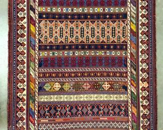 GABBEH Tribal Vtg Handmade Fringed Wool Runner
