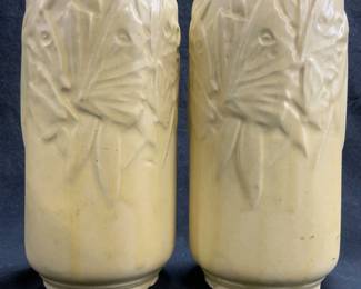 NELSON MCCOY Pr Vntg Ceramic Butterfly Vases
