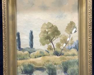 Signed 1941 Landscape Watercolor
