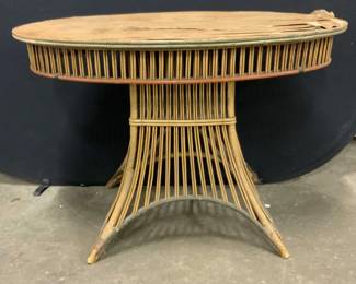 Antique Oval Bamboo Table

