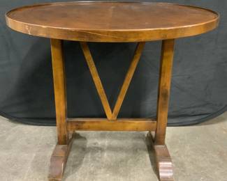 Vintage Wooden Circular Tilt Top Table
