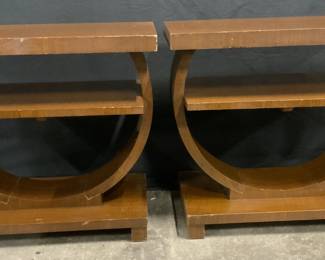 Pair Vintage Wooden Side Tables
