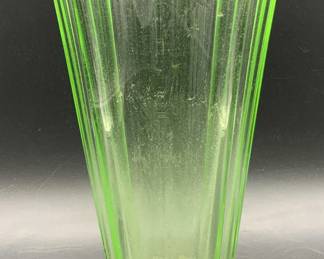 Vintage Art Deco Heavy Uranium Glass Vase

