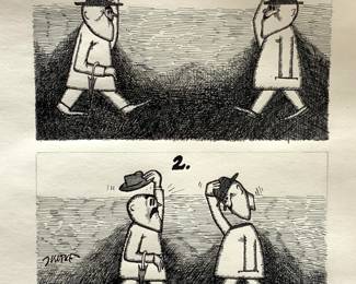 Mian Signed 1969 Comic Ink Drawing
