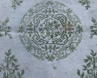 Vintage Room Size Chinese Art Deco Wool Pile Rug
