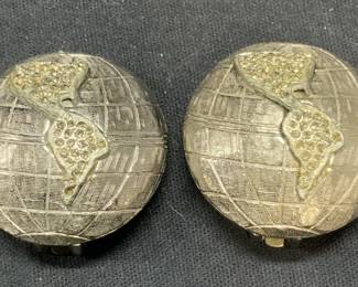 MARLA BUCK Silver Tone Crystal Globe Earrings
