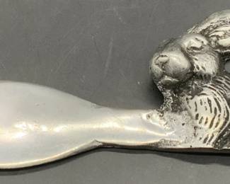 Vintage Pewter Rabbit Figural Letter Opener
