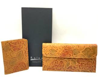 RAIKA Artisan Leather Clutch, NIB USA
