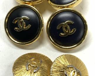 3 Black and Gold Tn CHANEL CC Cufflinks

