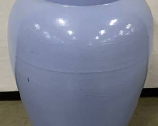 Vintage Blue Pottery Vase, 18 Inch Height
