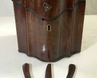 CHRISTOFLE Sterling Knives W Inlaid Wood Knife Box
