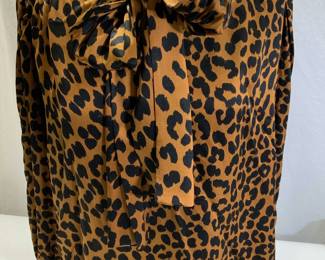 Yves Saint Laurent Silk Animal Print Blouse France
