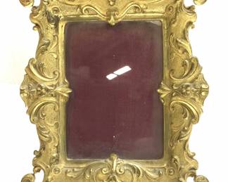 Antique Baroque Gilt Brass Victorian Table Frame
