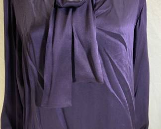 Yves Saint Laurent Silk Eggplant Blouse, France
