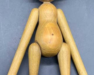 Vintage Articulated Wooden Monkey Figural Toy
