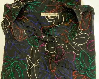 Yves St Laurent Silk Leaf Blouse & Scarf, France
