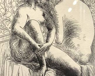 AFTER PICASSO Signed Night Plate Etching
