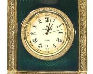 Faberge Guilloche Princess Catherine 24k GP Clock
