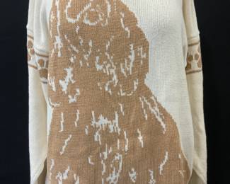 Barbara Auguadro Cotton Sweater w Spaniel Dog
