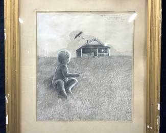 JOACHIM KUPKE Sgd Graphite Drawing, 1971
