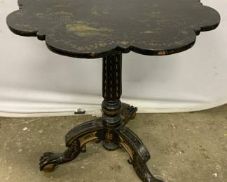 Vintage Wooden Asian Chinoiserie Side Table
