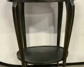 Antique Asian Chinoiserie Lacquered Side Table
