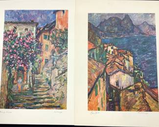 Two Fritz Meijer Signed Cityscape Lithographs

