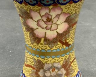 Vintage Asian Floral Cloisonne Vase
