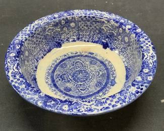 Vintage Blue Floral Transferware Bowl
