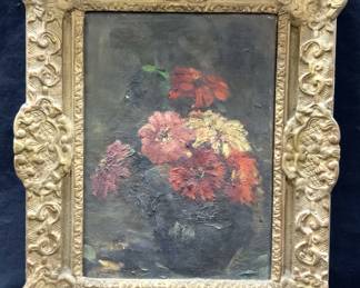 Signed Vintage Still Life Floral Painting
