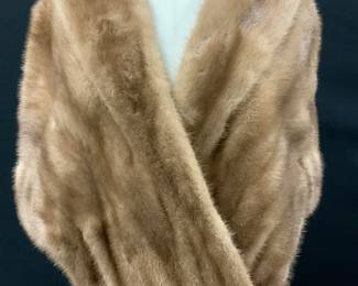 Furs by Truesdell Light Brown Mink Stole/ Wrap
