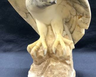 Vntg Carved Marble Eagle Sculpture
