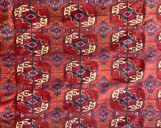 Vntg Handmade Bokhara Room Sz Fringed Wool Rug
