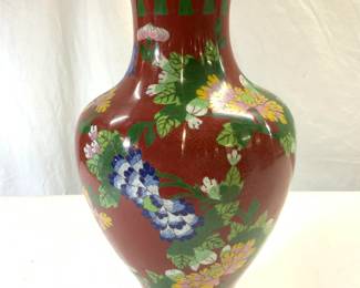 Vintage Asian Enameled Cloisonne Vase Vessel
